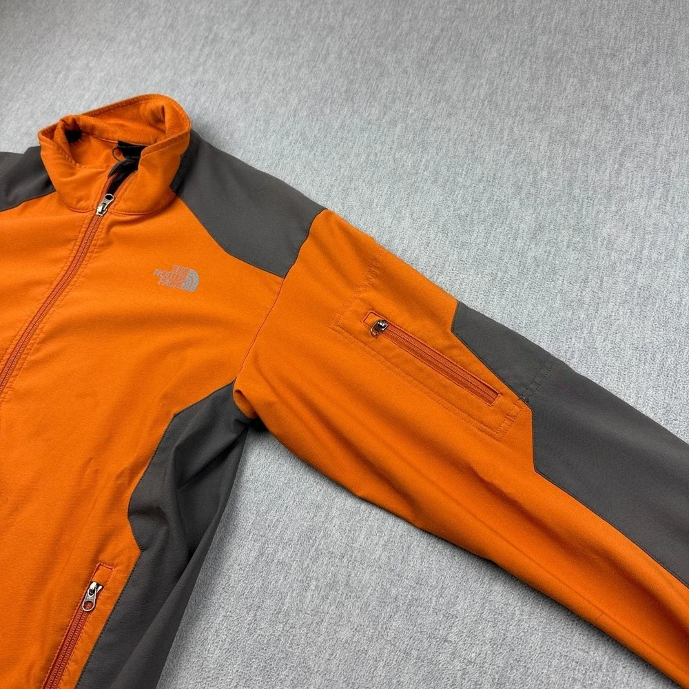 The North Face Jacket Mens XL Orange Gray Apex Bionic Full Zip Softshell Outdoor